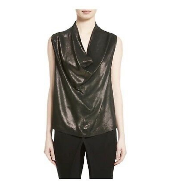 ZERO + MARIA CORNEJO JOSS SHINE DRAPE TOP. SIZE 12